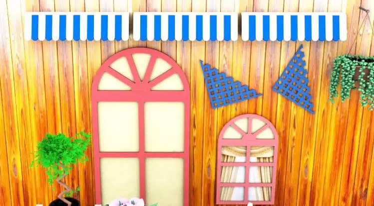 customized made nursery fun playground center accessory stickers wooden park decoration element for infants' school YLW-KD171021 | Спорт и