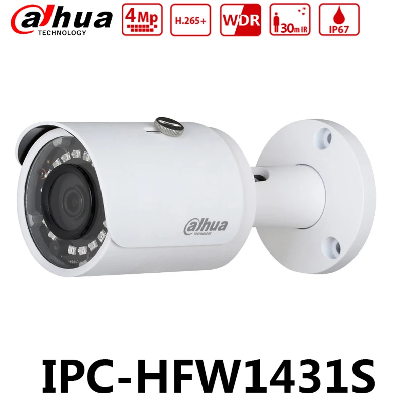 2 шт./лот Dahua оригинальная IPC HFW1431S 4MP мини пуля камера WDR IP67 IR30m Обновление от
