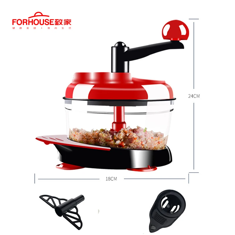 

High-capacity Multi-function Kitchen Manual Food Processor Meat Grinder Vegetable Chopper Shredder Cutter Egg Blender