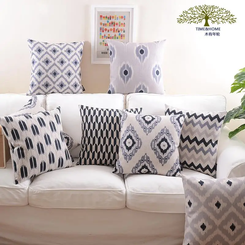 Деревянная Классическая черно-белая жидкая Подушка Автомобильная Диван