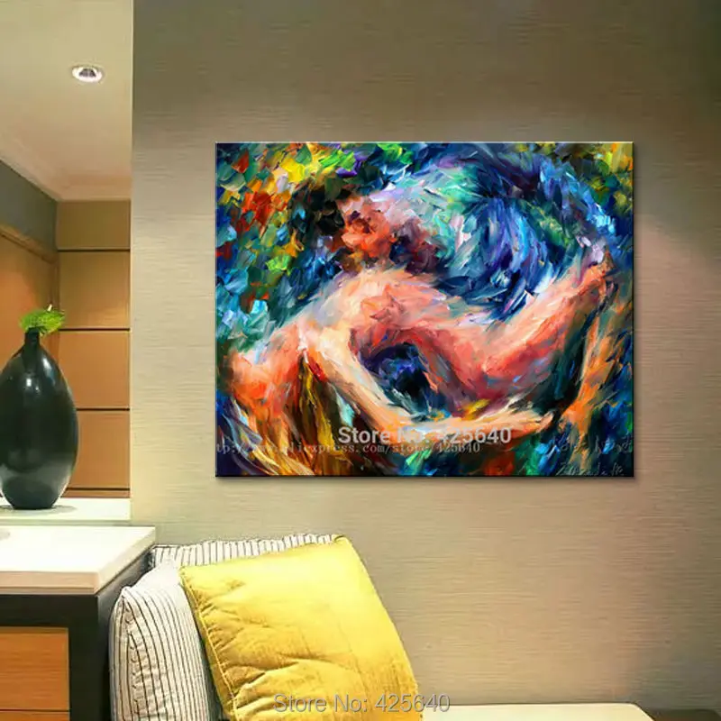 Обнаженная картина маслом для влюбленных сексуальное украшение на стену