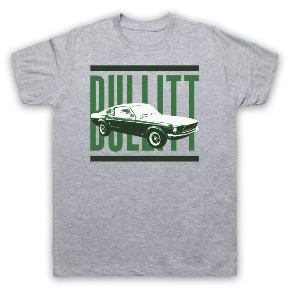 Мужская хлопковая футболка с круглым вырезом Inspired By Bullitt Mustang Повседневная