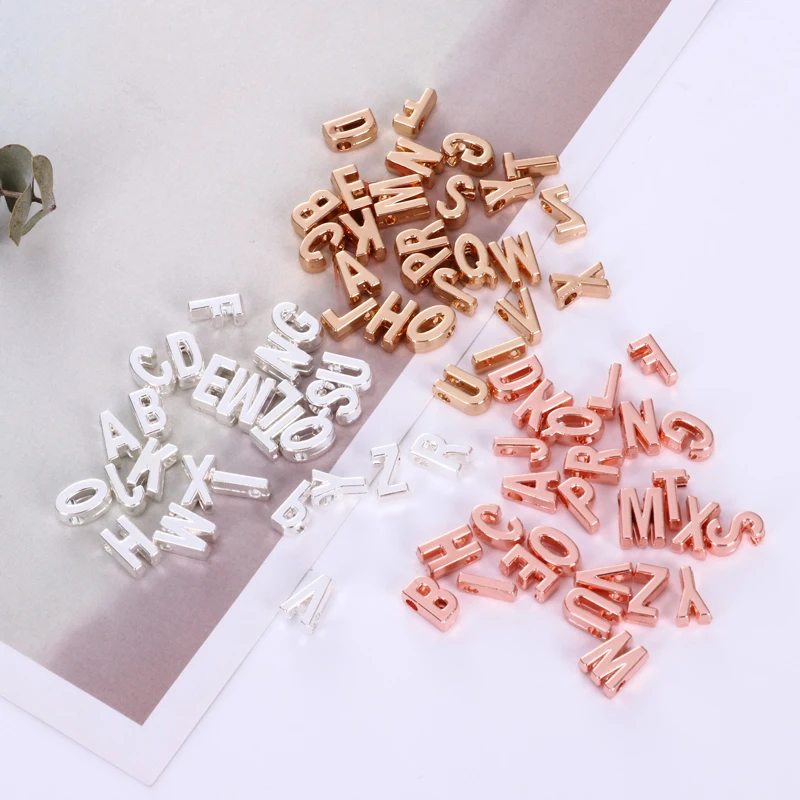 

A--Z 26 English Alphabet Necklace Jewelry Letter Accessory with Perforated Letter Charm - Jewelry Making Accessories