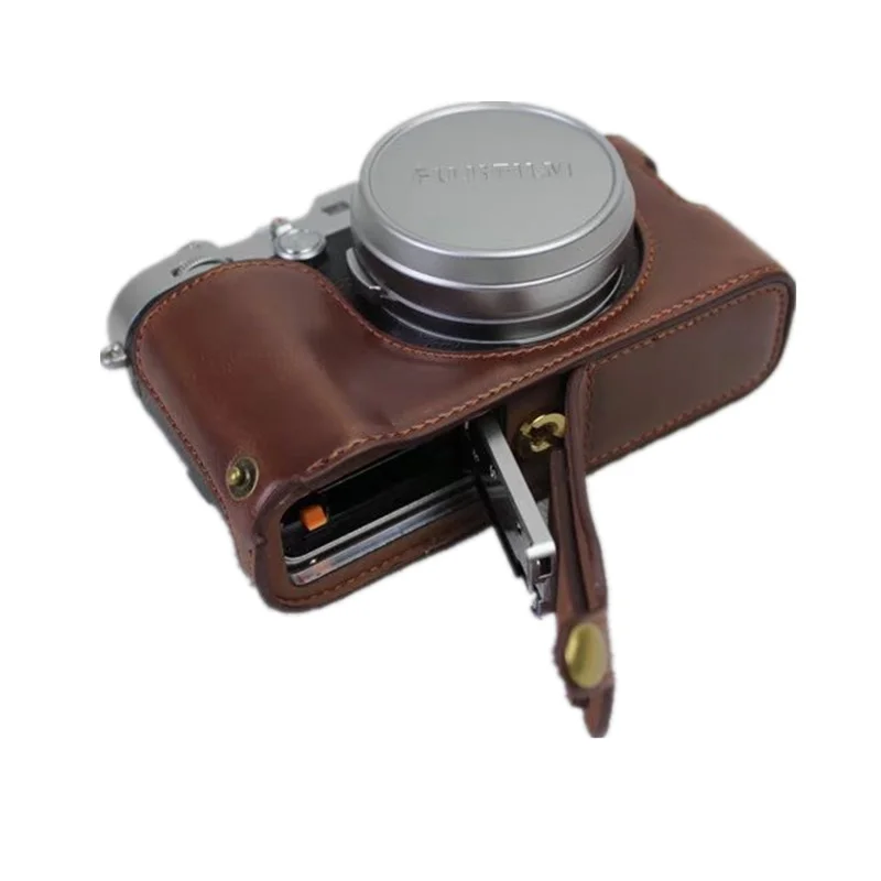 Чехол из искусственной кожи для Fujifilm Fuji X100F черный/кофейный/Коричневый