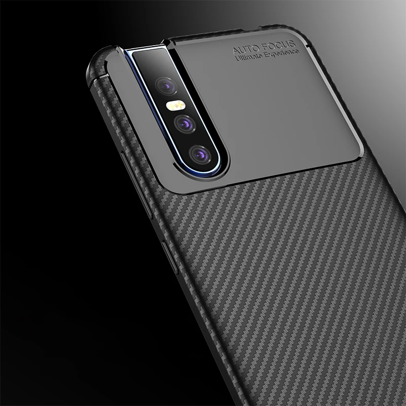 V15 Pro Чехол для VIVO X23 X27 оболочка Y97 анти осенние углеродного волокна ТПУ чехол на