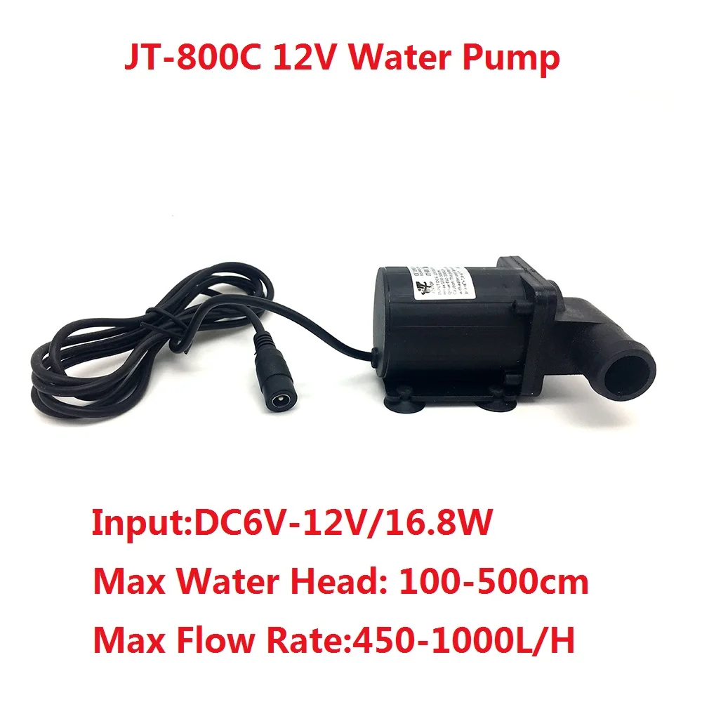 Микро погружной 800C водяной насос 12V 24V Водонепроницаемый бесщеточный низкая Шум