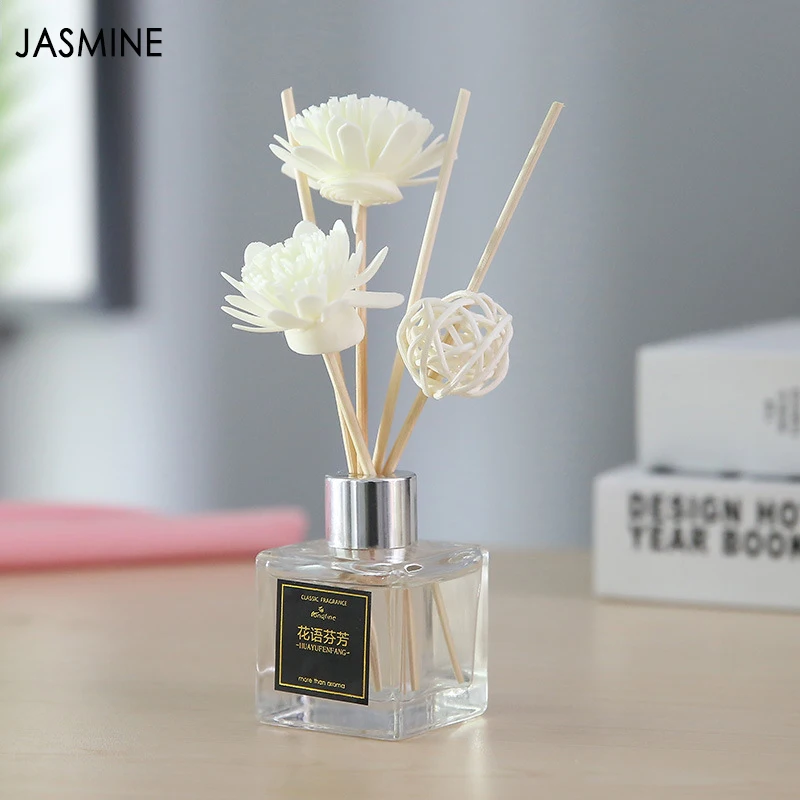 Jasmine 50ml aromatherapy essential oil kits 8 fragrance dried rattan for party home decoration reed diffuser sticks dropshipping TSLM1 - Цвет: Jasmine