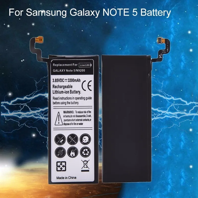 Внутренний Батарея для Samsung Galaxy Note 5 Аккумуляторы мобильных телефонов 3.85 В 3000 мАч