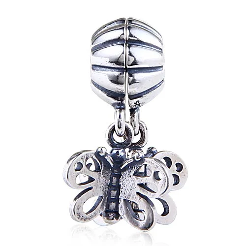 Пара подвесок бабочек в античном стиле оригинальные подвесные серебряные бусины