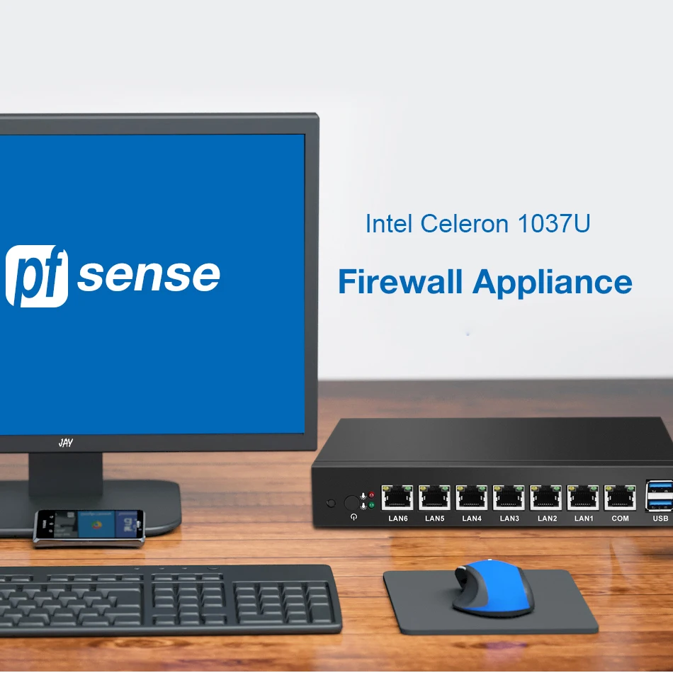 Четырехъядерный процессор Intel Celeron 1037U брандмауэр прибор 6 LAN Intel i211AT Gigabit Ethernet RJ45 VGA 2xusb 3,0 Pfsense фрезерный станок с ЧПУ мини ПК
