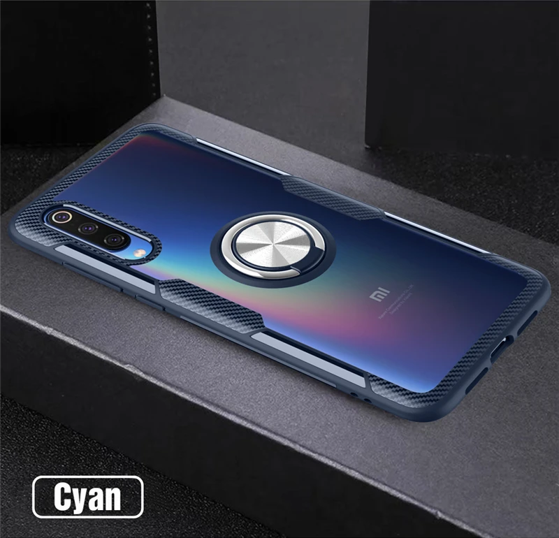 Прозрачный противоударный армированный чехол для Xiaomi Mi 9 SE 8 магнитный металлический держатель с кольцом подставка задняя крышка Xiaomi Mi 9 чехол Xiaomi Mi 8 чехол