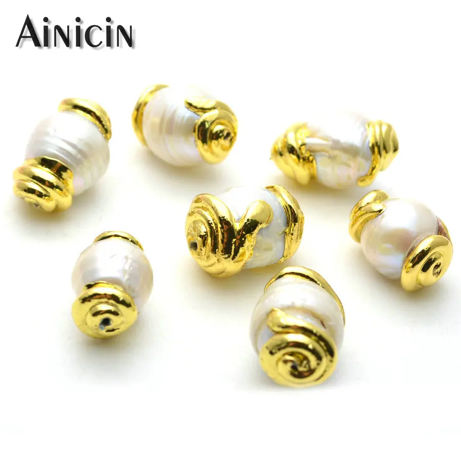 5pcs Double Side Spiral Oval Shape Loose Beads 14x20mm Fashion DIY Jewelry Making Materials