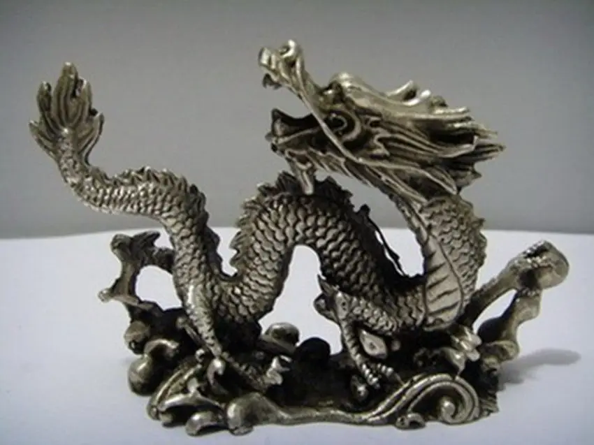 

10.2 cm * / China collections copper sculpture luck dragon statue