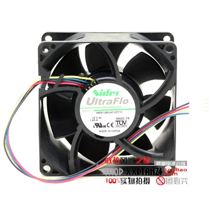 Для Nidec H80E12BUA7 07T11 8038 вентилятор 12В 1.60A C2100 ветры|fan 12v|12v fannidec fan |