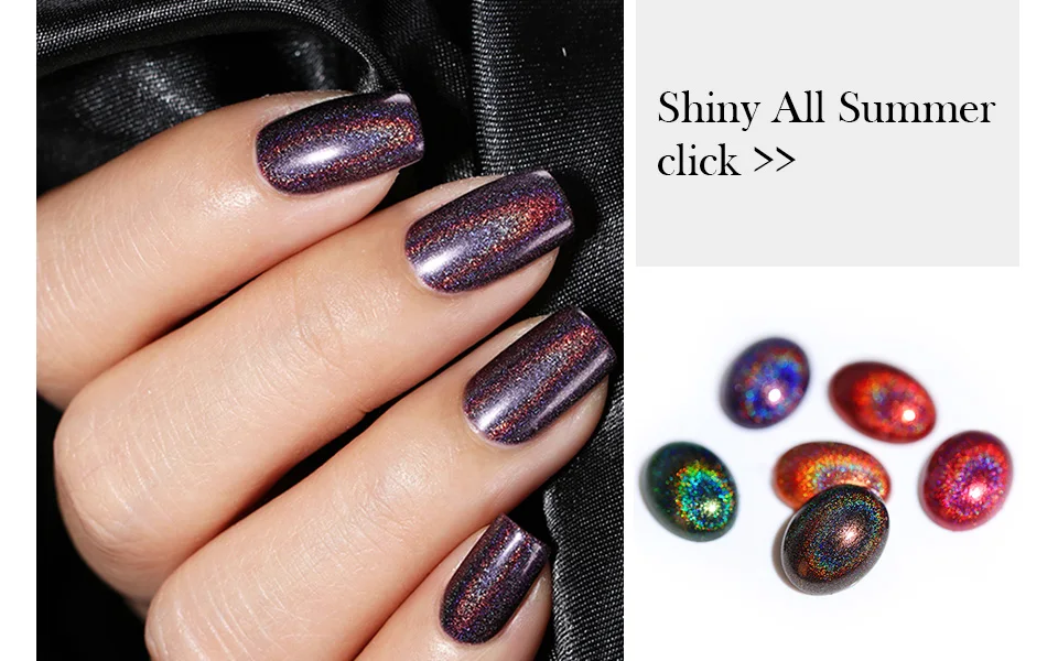 BORN PRETTY 6ml Iridescent Shiny Holographic Nail Polish Wonderworld Glitter Series Sequins Nail Art Lacquer Manicure Tools