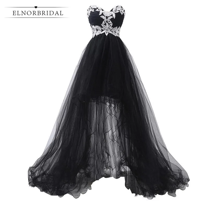 Черный длинное вечернее платье для официальных мероприятий 2021 Высокий Низкий