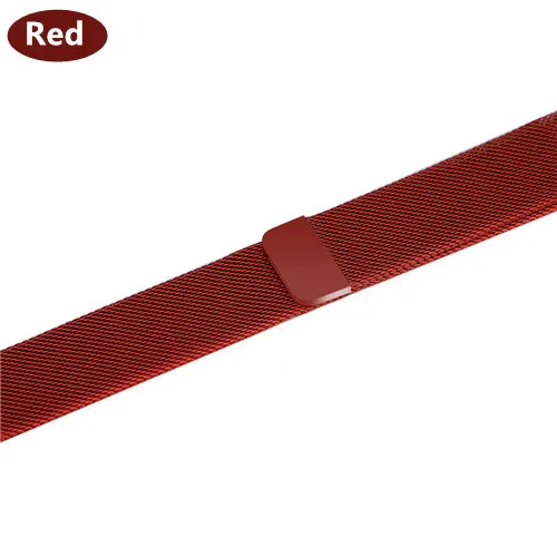 Хохлатый ремешок apple watch band Milanese Loop apple watch 4 3 band iwatch band 42 мм 38 мм correa 44 мм/40 мм pulseira bracelet - Цвет ремешка: red
