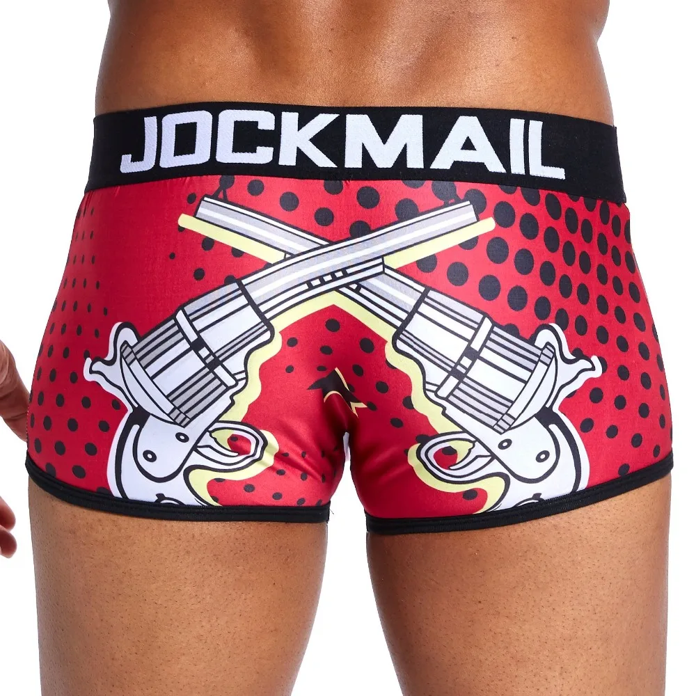 JOCKMAIL сексуальные мужские трусы боксеры игривые печатные Гей Нижнее белье кальсоны мужские трусы, Cueca боксеры мужские трусы Горячая Распродажа