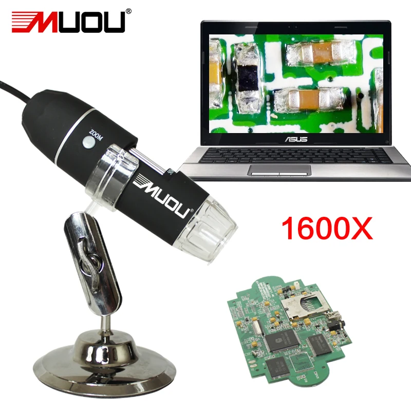 MUOU микроскоп 1600X увеличение Электронная Лупа Ручной цифровой USB измерение|usb