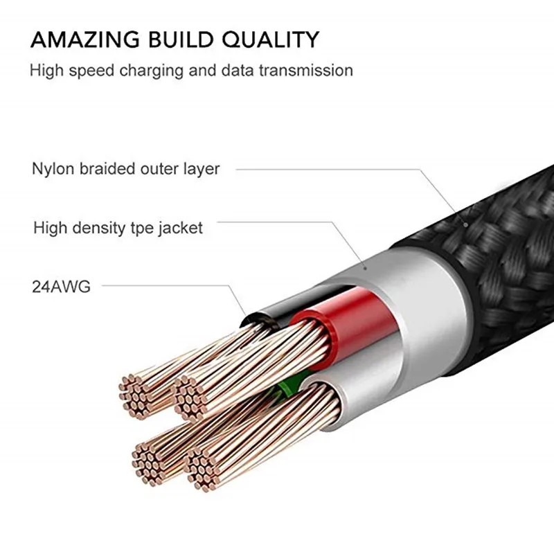 Кабель USB Type-C для Xiaomi Redmi note 7 Huawei P30 P20 Samsung A9 2018 NOTE 9 S10 PLUS S9 S8 OnePlus 6t 6 ZTE CType-C | Мобильные