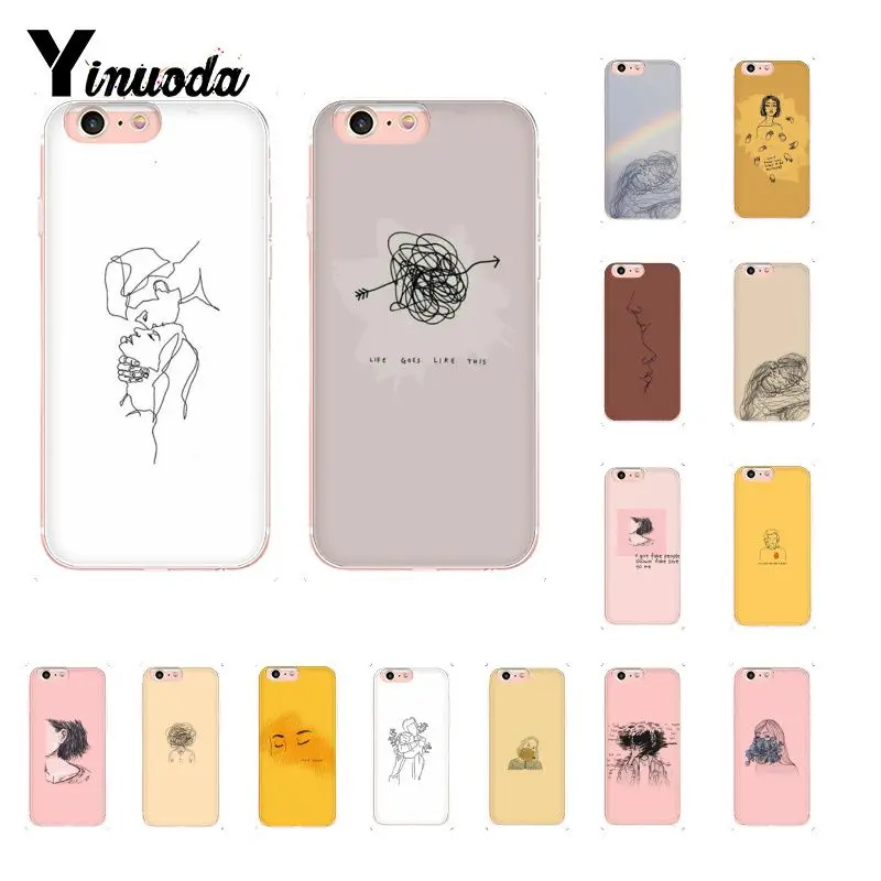 Yinuoda Ретро арт линия пара роскошный уникальный дизайн чехол для телефона iPhone 8 7 6 6S