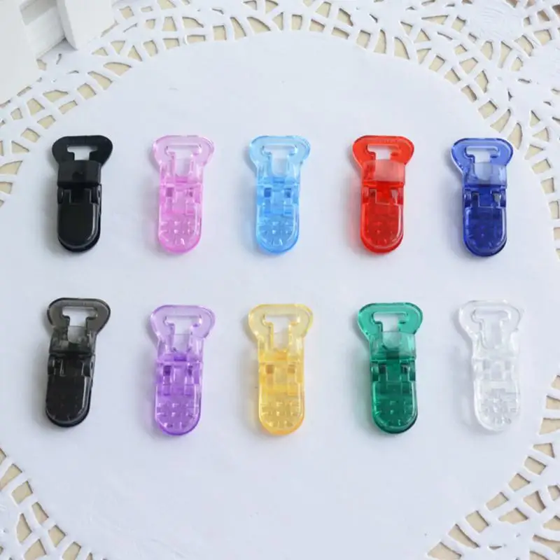 10 шт./лот многоцветные пластиковые зажимы для соски Т образные прозрачные