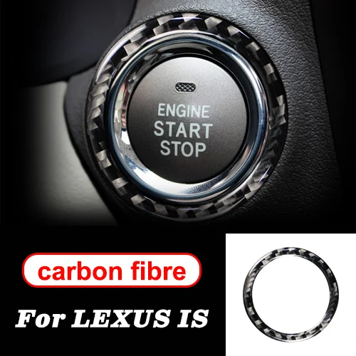 One-click Start Ring Для LEXUS IS250C 300 350C аксессуары автомобильный двигатель старт Стоп ключ зажигания кольцо наклейки углеродного волокна круг отделка 2006-2012 стиль - Название цвета: One-click Start Ring