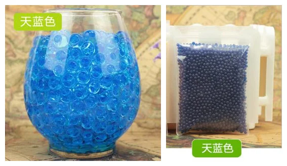 blue 1 комплект = 2500 шт! Жемчужные Хрустальные шарики для выращивания почвы, гидрогелевые желейные шарики для украшения дома - Цвет: blue