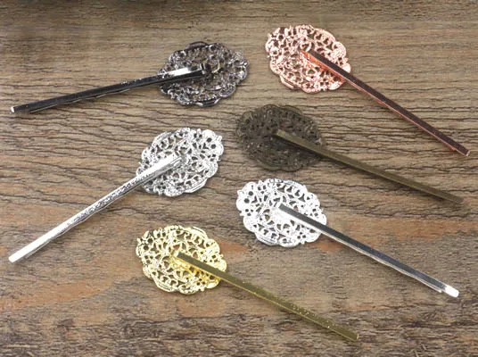 Заколки невидимки пустые винтажные 20 х27 мм|hairpin base|hair clip findingsaccessories jewelry |