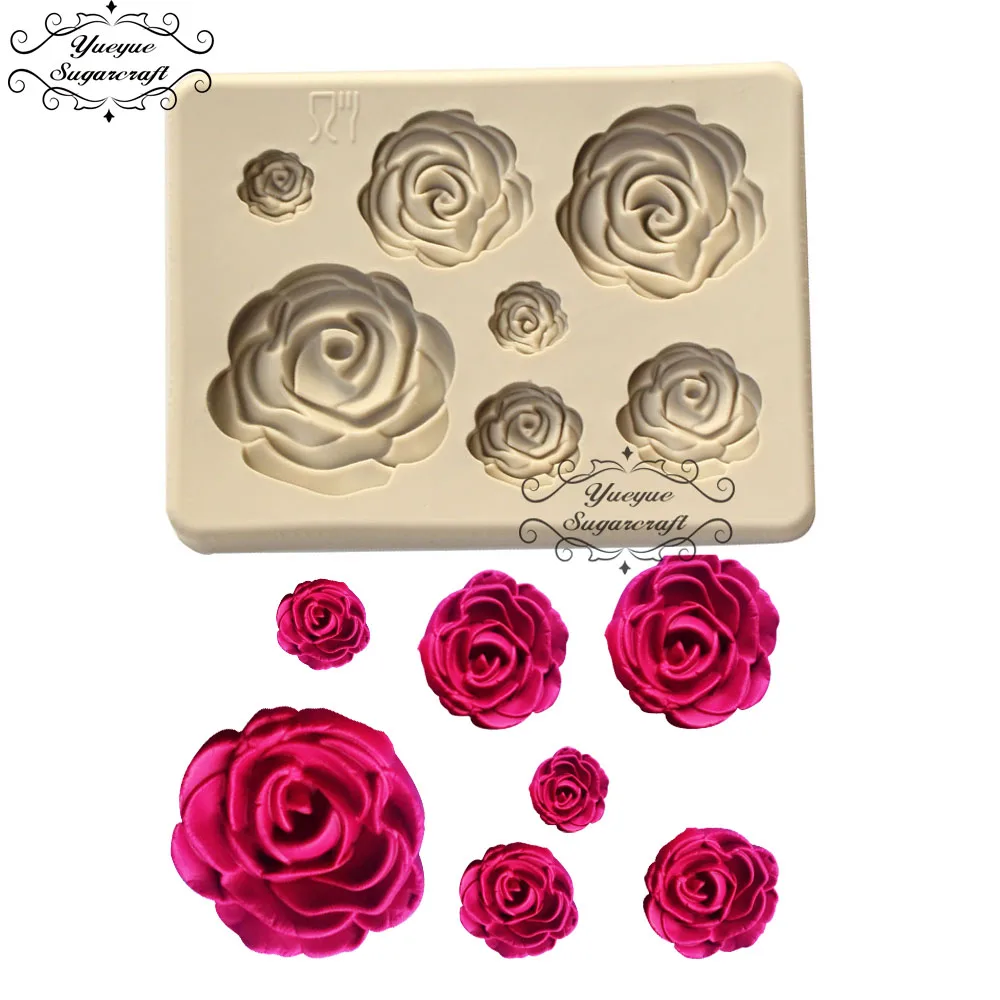 Yueyue Sugarcraft силиконовая форма в виде цветка розы помадки инструменты для украшения