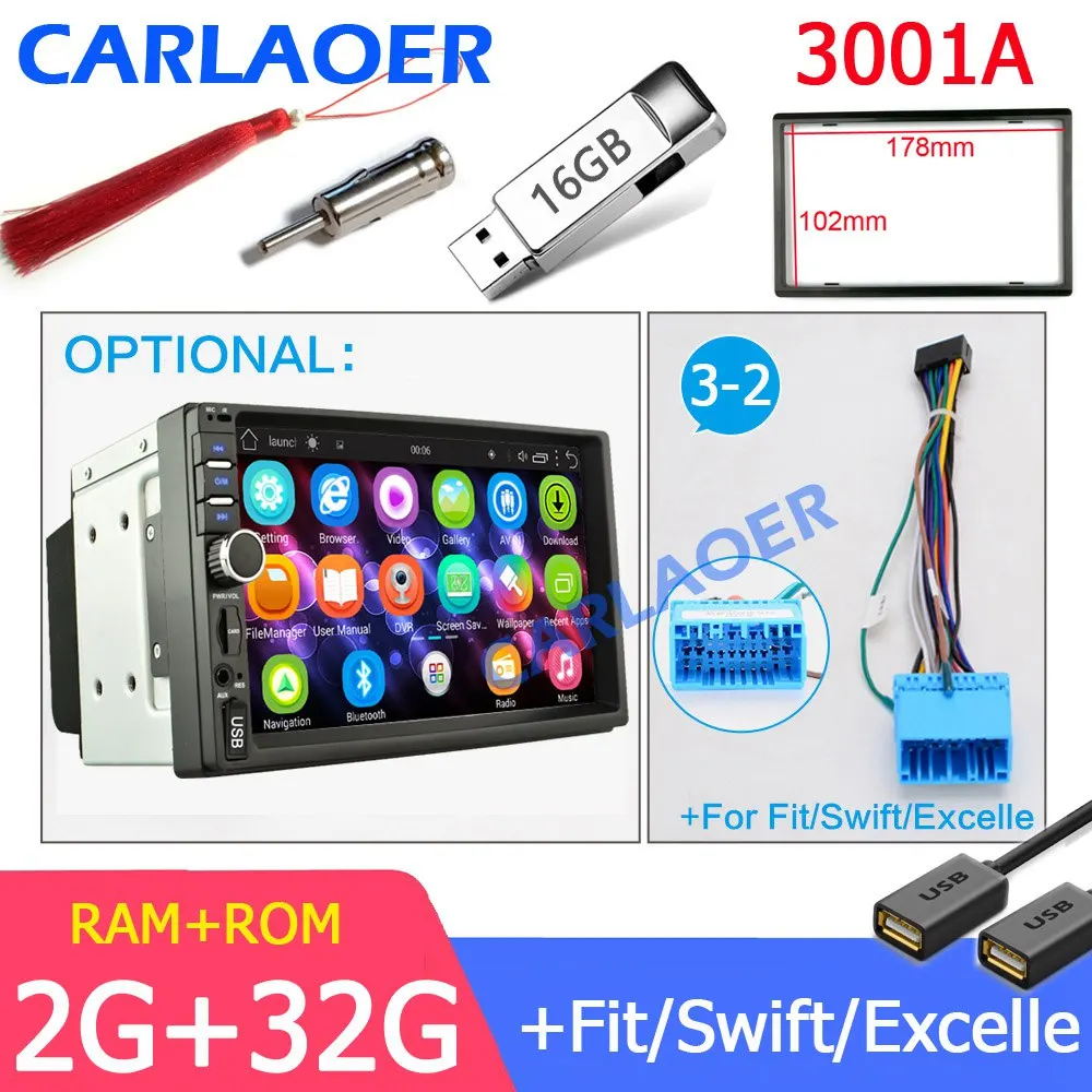 7018A 2G FIT 2G ram 2 din автомагнитола 2Din Android Автомагнитола мультимедийный плеер Авто Аудио для Nissan hyundai Kia toyata lada Chevrolet Ford BYD - Цвет: 7018A 2G FIT