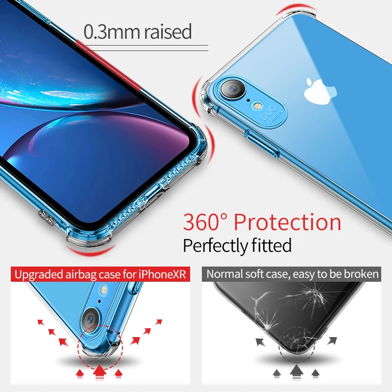 Msvii Crystal Clear Airbag Case For iPhone XS Max Soft TPU Silicone Transparent Back Cover X MAX XR Fundas Shell |