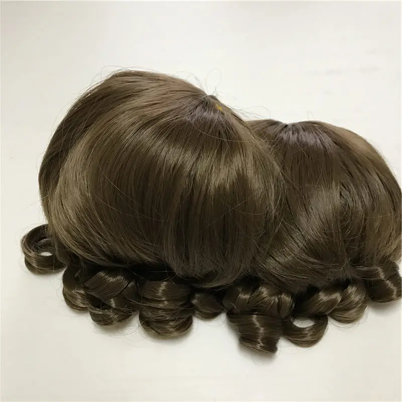 NPK коричневый завиток липкий парик для 50 58 см Reborn Dolls 20 23 дюйма силиконовая кукла