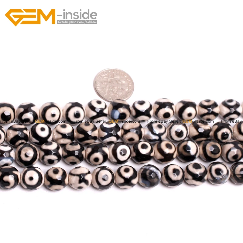 Ограненные бусины в виде глаз огненных агатов для изготовления ювелирных