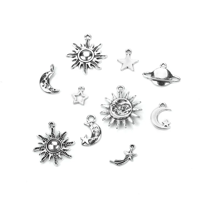 10 шт./лот смешанный стиль металлические подвески из сплава античные серебристые