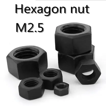 

100Pcs/Lot DIN934 grade 8.8 M2.5 steel with black oxide hexagon hex nut
