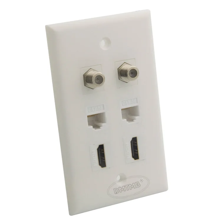 

2 X RJ45, 2 X F head TV, 2 X HDMI настенная пластина с разъемом «Мама-мама»