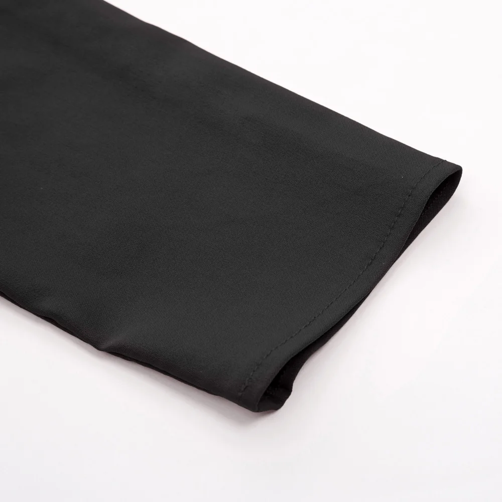 Женское винтажное платье в стиле ретро черное растягивающееся летнее с рукавом