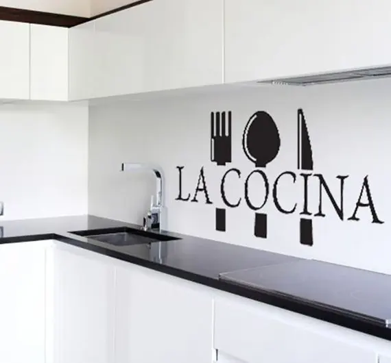 La cocina Кук Цитата настенные Стикеры Обои для кухни декор комнаты|Наклейки на