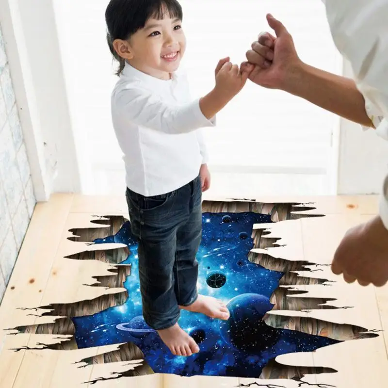 Космические Планеты 3D наклейки на стену космические Наклейки на стены для детской комнаты детская спальня потолок пол украшение