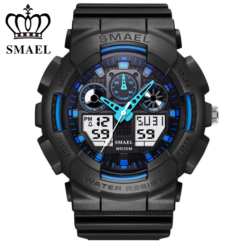 Часы SMAEL Мужские Цифровые в стиле G-shock спортивные аналоговые Кварцевые