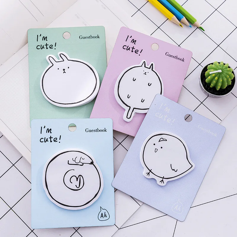1 шт. Kawaii мультфильм животных липкий блокнот для заметок N раз бумаги на клейкой