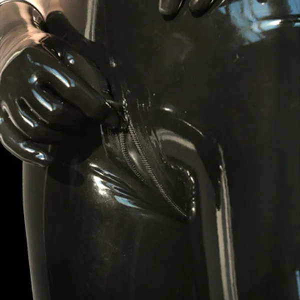 

Latex Rubber Capri pants With Crotch Zip Latex Shorts Pants