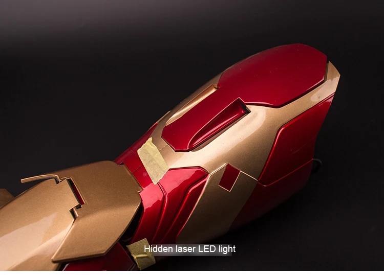 Estartek 1/1 ABS настоящий человек Косплей IRONMAN MK43 ручной шлем со светодиодный светильник для фанатов подарок на праздник