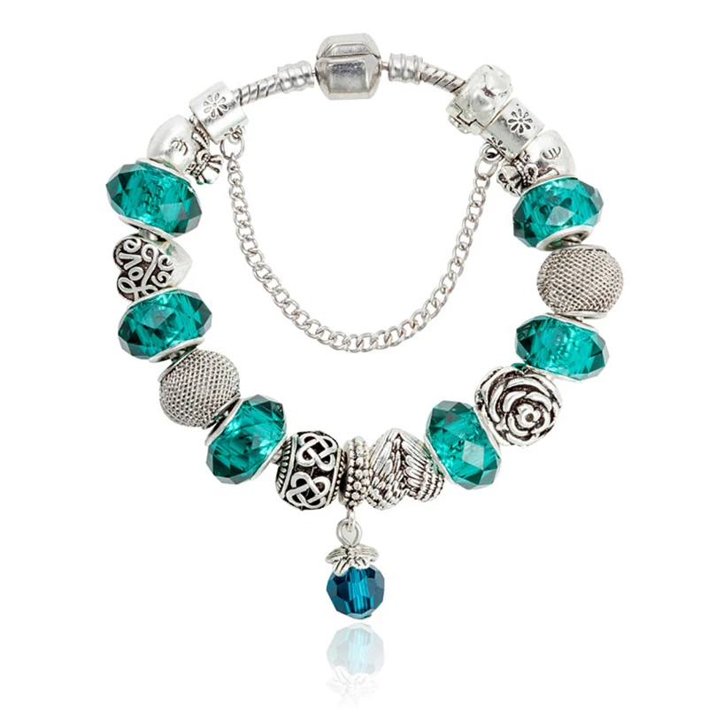 YILIANFEI Green Chamilia модный элегантный шарм браслеты и с белыми бусины для женщин BT0128|charm