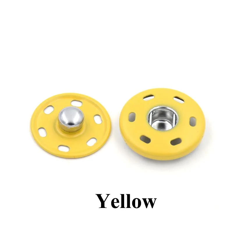 Yellow Meetee 20 штук 12/15/19/21/25 мм металлические застежки-кнопки куртка из искусственной кожи pu ветровка Невидимый/простеганные аксессуары «сделай сам» - Цвет: Yellow