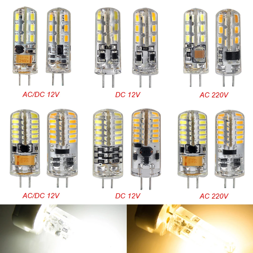 4 шт. G4 3014 SMD СВЕТОДИОДНЫЙ Кристальный кукурузный светильник силиконовая лампа