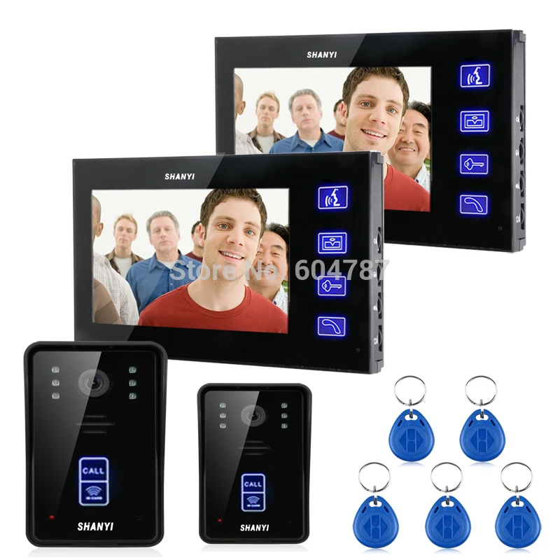 7&quot Color Monitor Touch Key Video Door Phone Doorbell Intercom System IR Camera 2V2 | Безопасность и защита