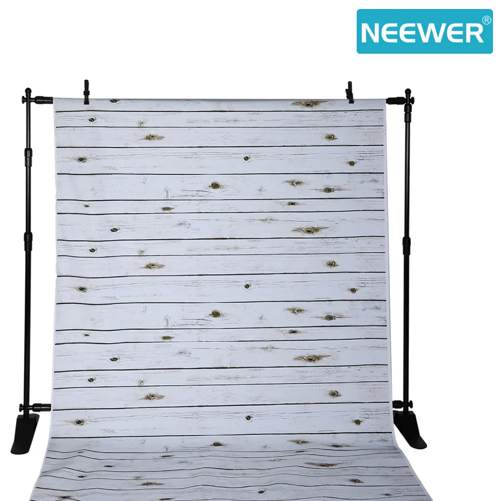 

Neewer 1.5x2.1 meters 100% Polyester Striped Wooden Photography Backdrop Background White Washed Wood for Studio Video Shooting