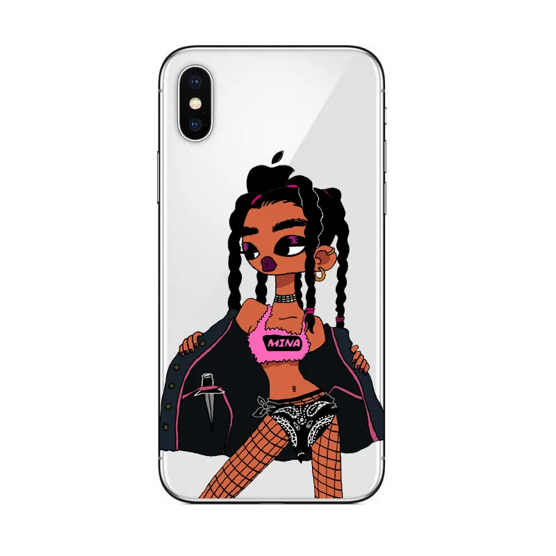 Afro Black Girl Magic Melanin Poppin Phone Case For iPhone X 8 7 6 6S Plus 5S SE Soft TPU Silicone Cover 8Plus |